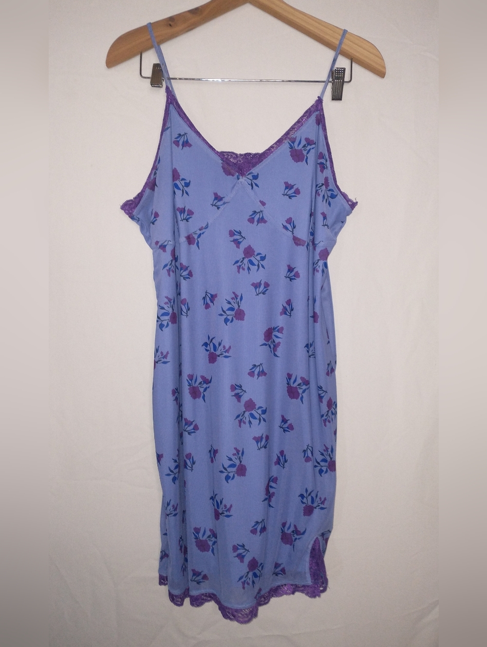 Wild Fable Retro Women’s Lavender Floral Slip Dress with Purple Lace Trim XXL